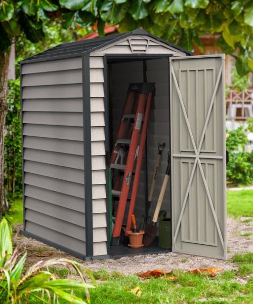 Duramax Evermore - 4ft x 6ft Plastic Garden Shed in Grey