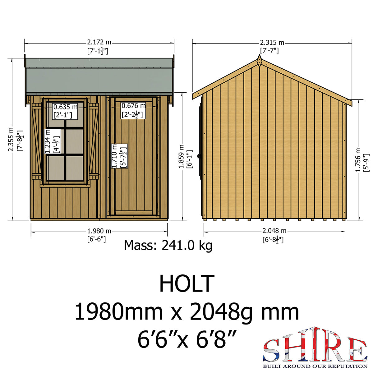 Shire Holt 7ft x 7ft Shiplap Apex Shed - Image 12