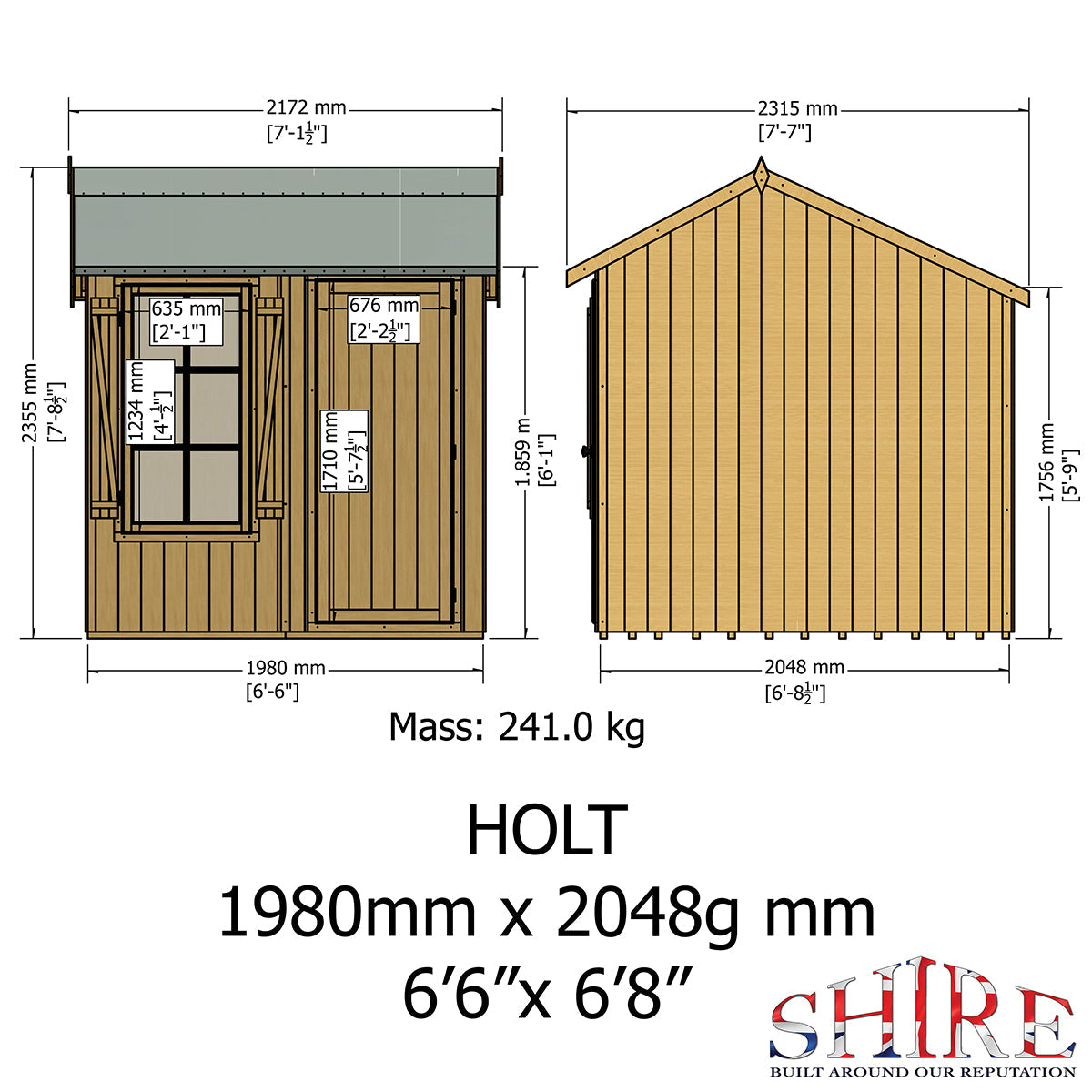 Shire Holt 7ft x 7ft Shiplap Apex Shed - Image 11