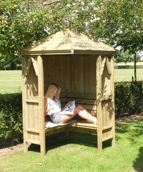 Shire Honeysuckle Corner Arbour 4ft x 4ft - Pressure Treated