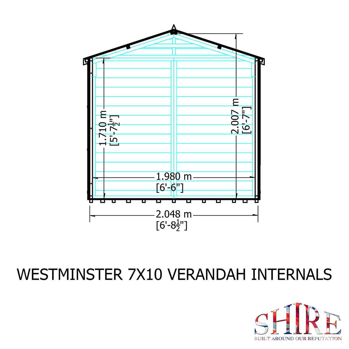 Shire Kensington 7ft x 10ft Summerhouse With Verandah - Image 11