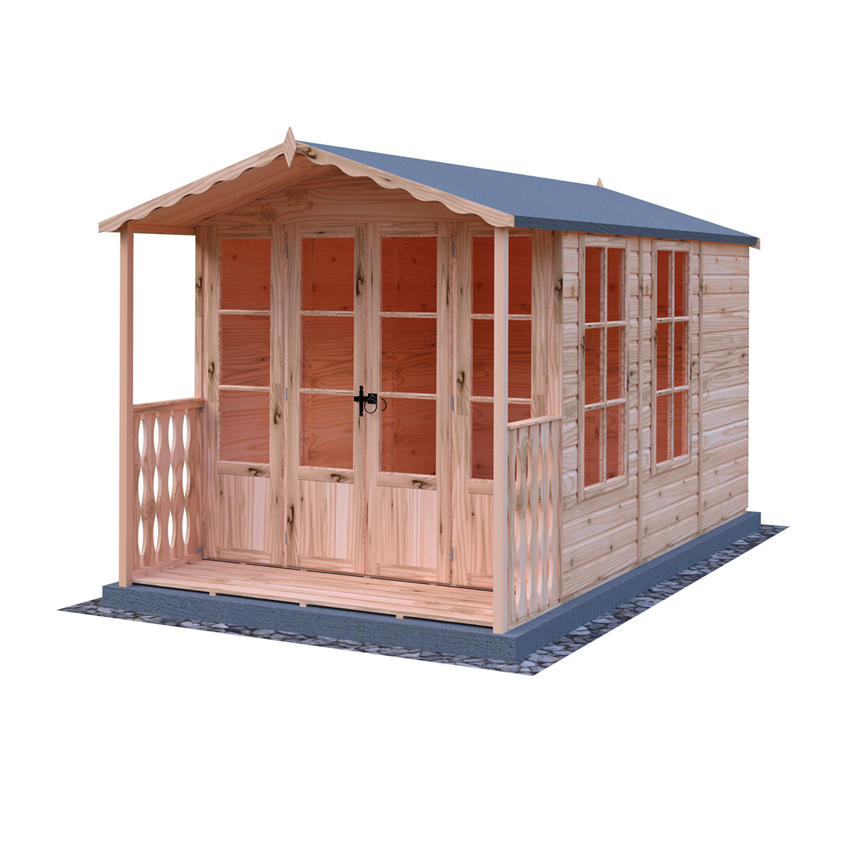 Shire Kensington 7ft x 10ft Summerhouse With Verandah - Image 5