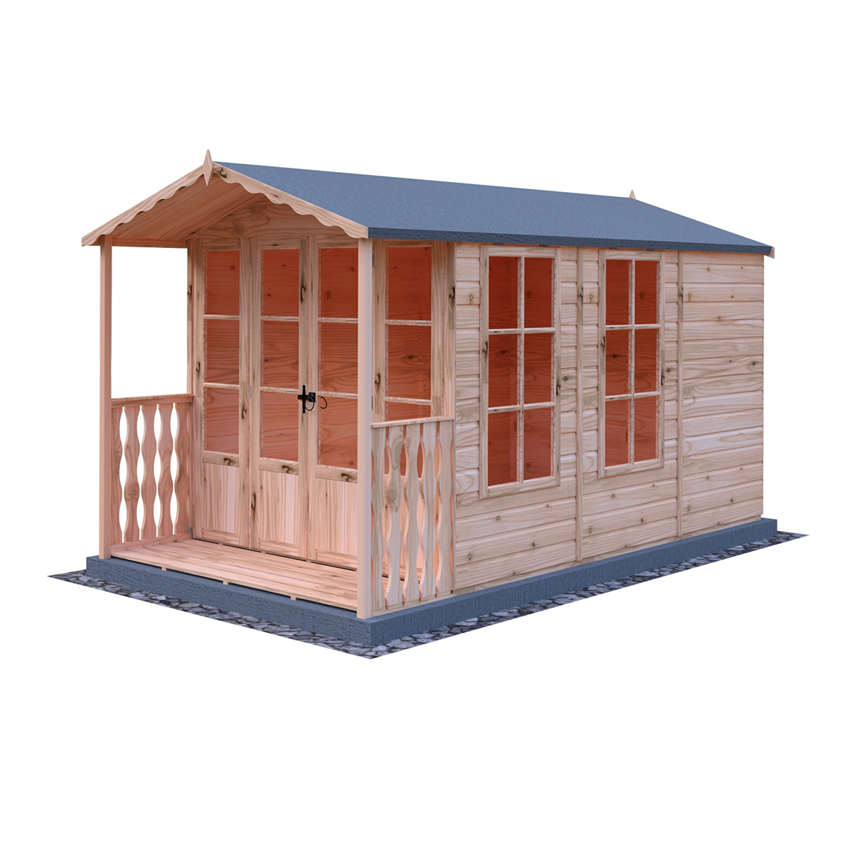Shire Kensington 7ft x 10ft Summerhouse With Verandah - Image 4