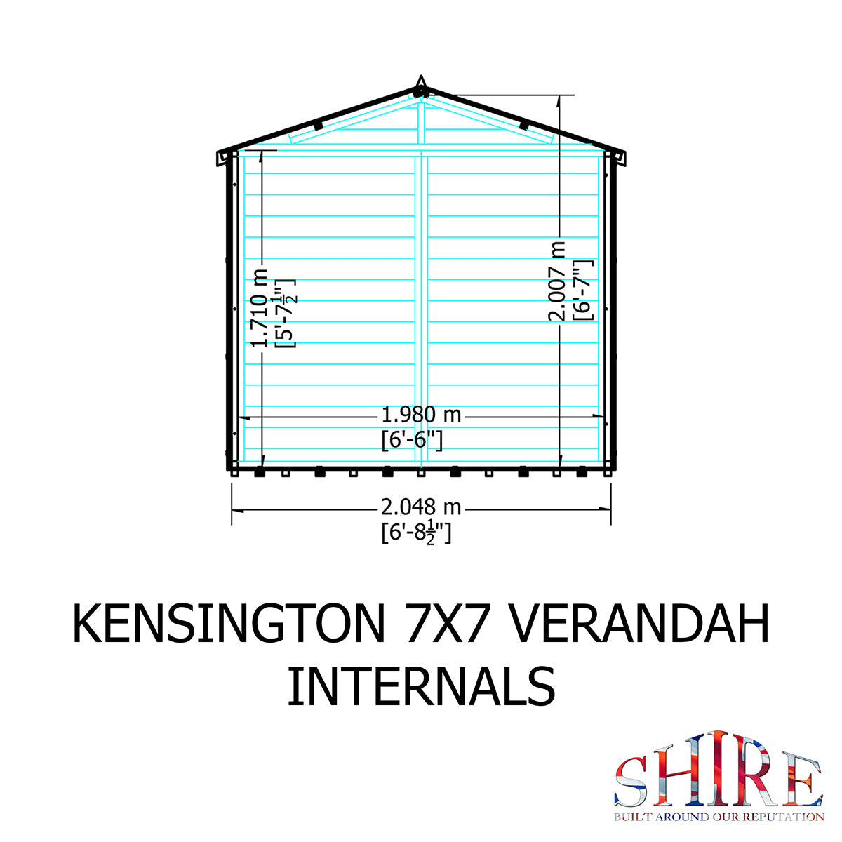 Shire Kensington 7ft x 7ft Summerhouse With Verandah - Image 10