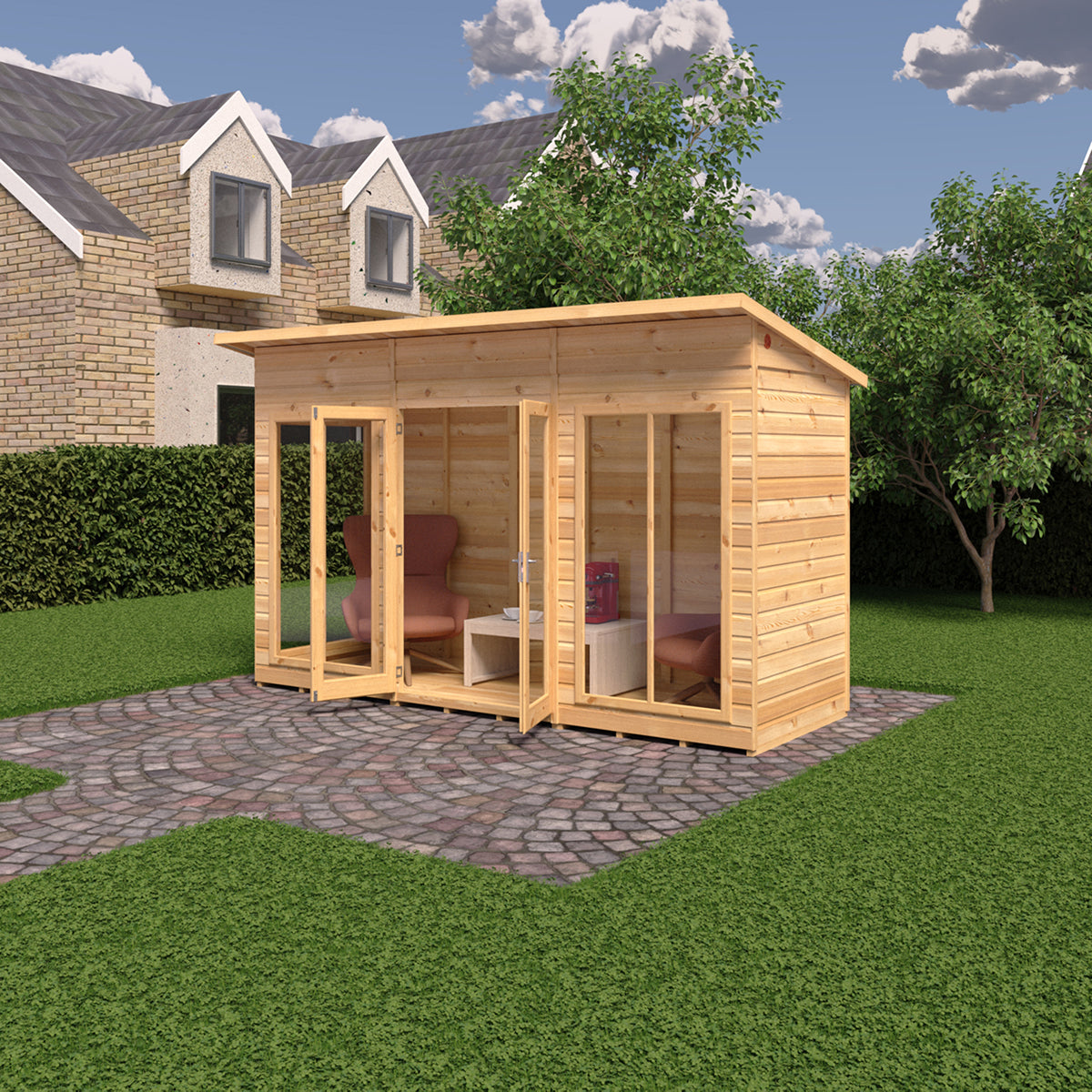 Shire Lela 12ft x 4ft Summerhouse - Image 4