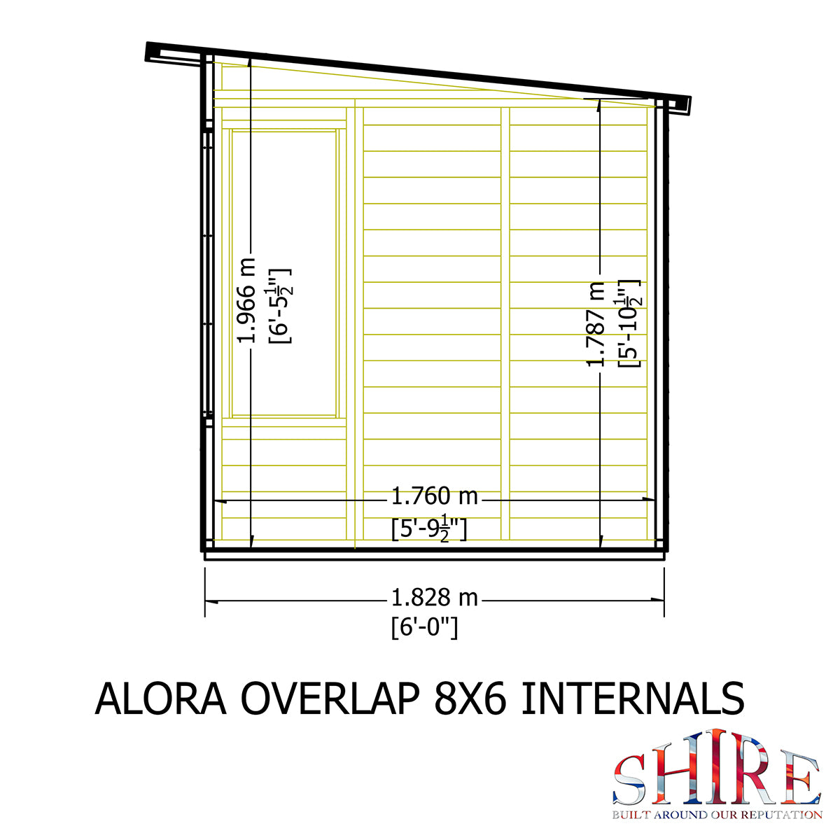 Shire Alora Overlap 8ft x 6ft Pent Sumerhouse - Image 10