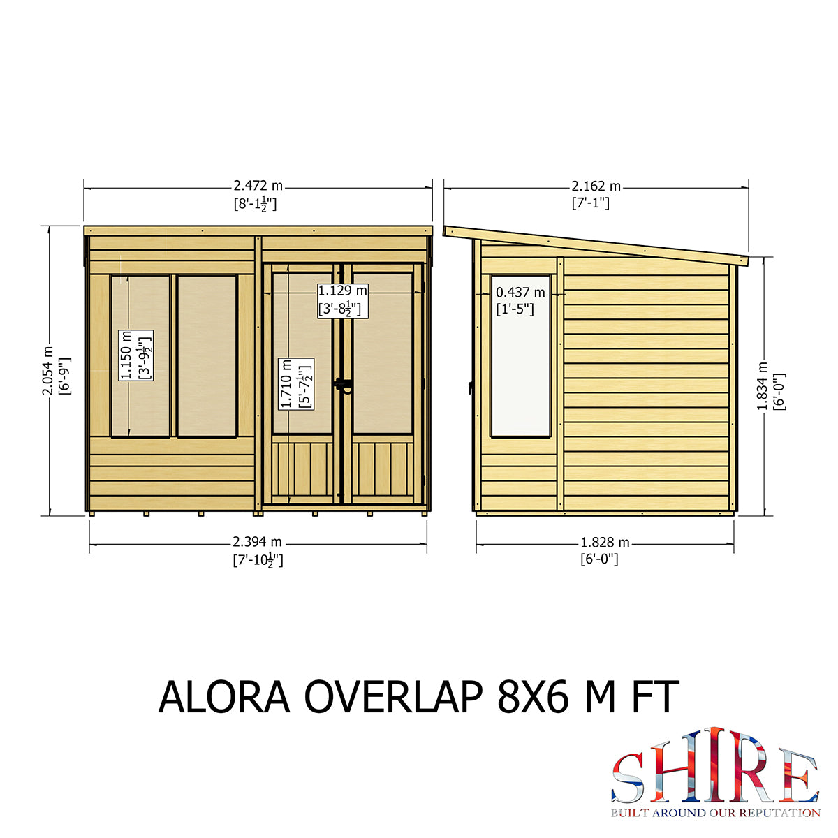 Shire Alora Overlap 8ft x 6ft Pent Sumerhouse - Image 8