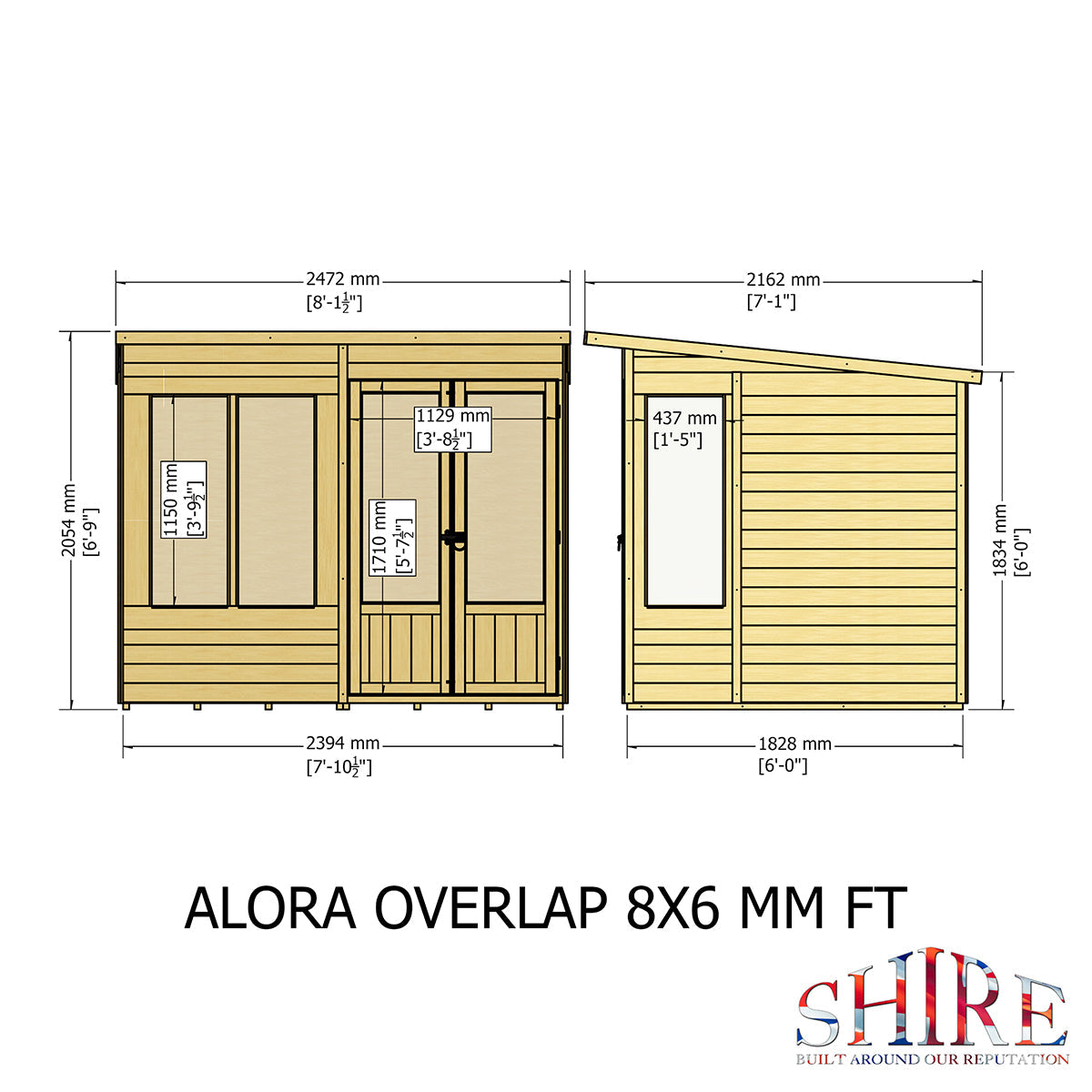 Shire Alora Overlap 8ft x 6ft Pent Sumerhouse - Image 9