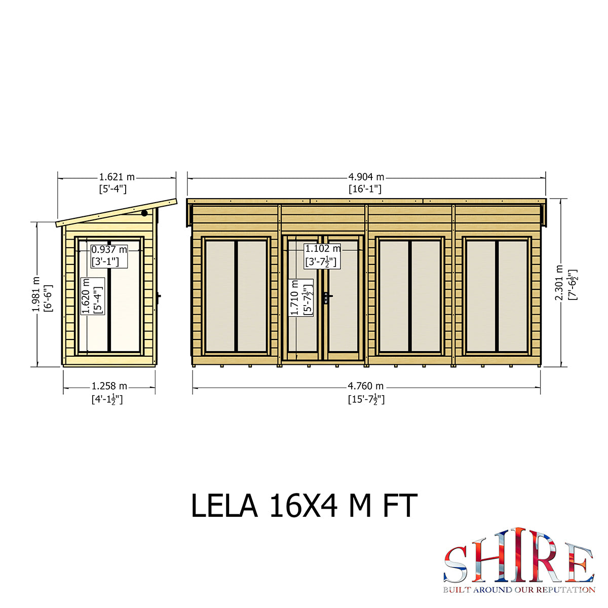 Shire Lela 16ft x 4ft Summerhouse - Image 8