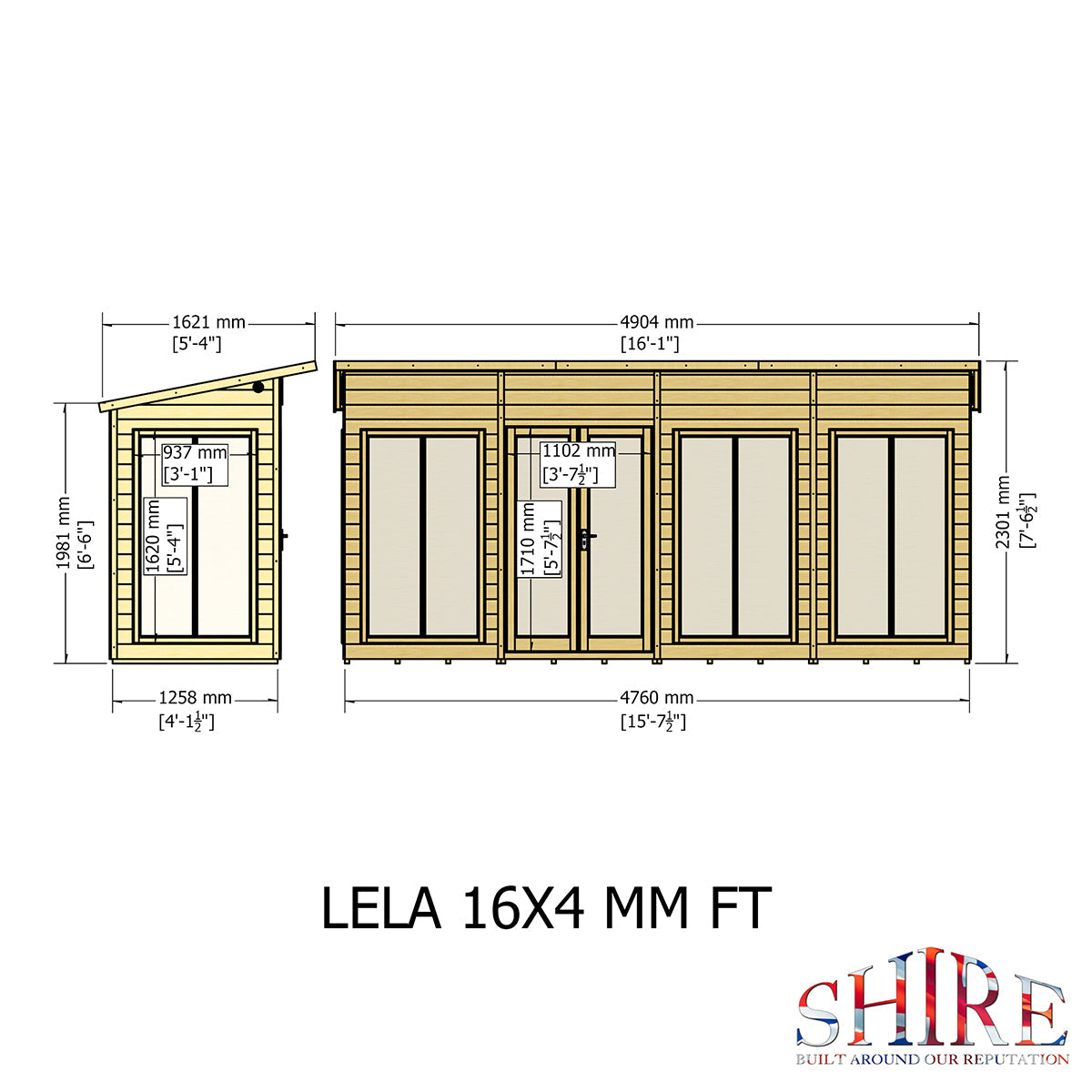 Shire Lela 16ft x 4ft Summerhouse - Image 10