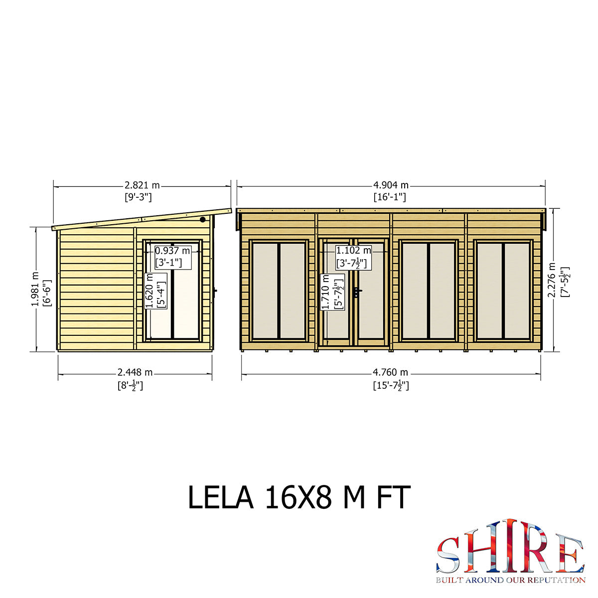 Shire Lela 16ft x 8ft Summerhouse - Image 9