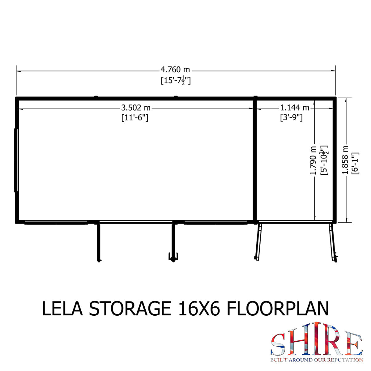 Shire Lela 16ft x 6ft Summerhouse with Storage - Image 11