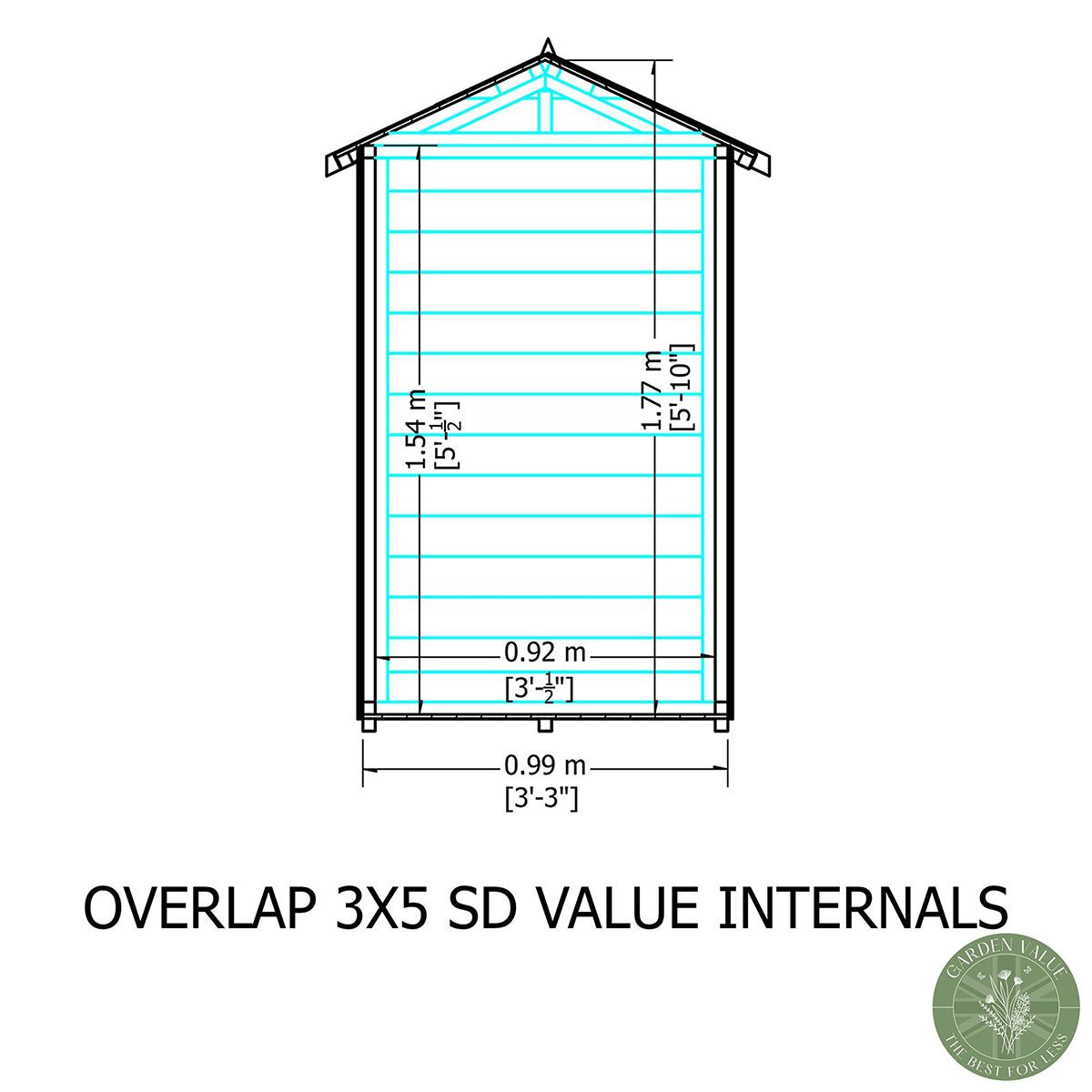 Shire Garden Value Overlap 3ft x 5ft Shed - Image 8