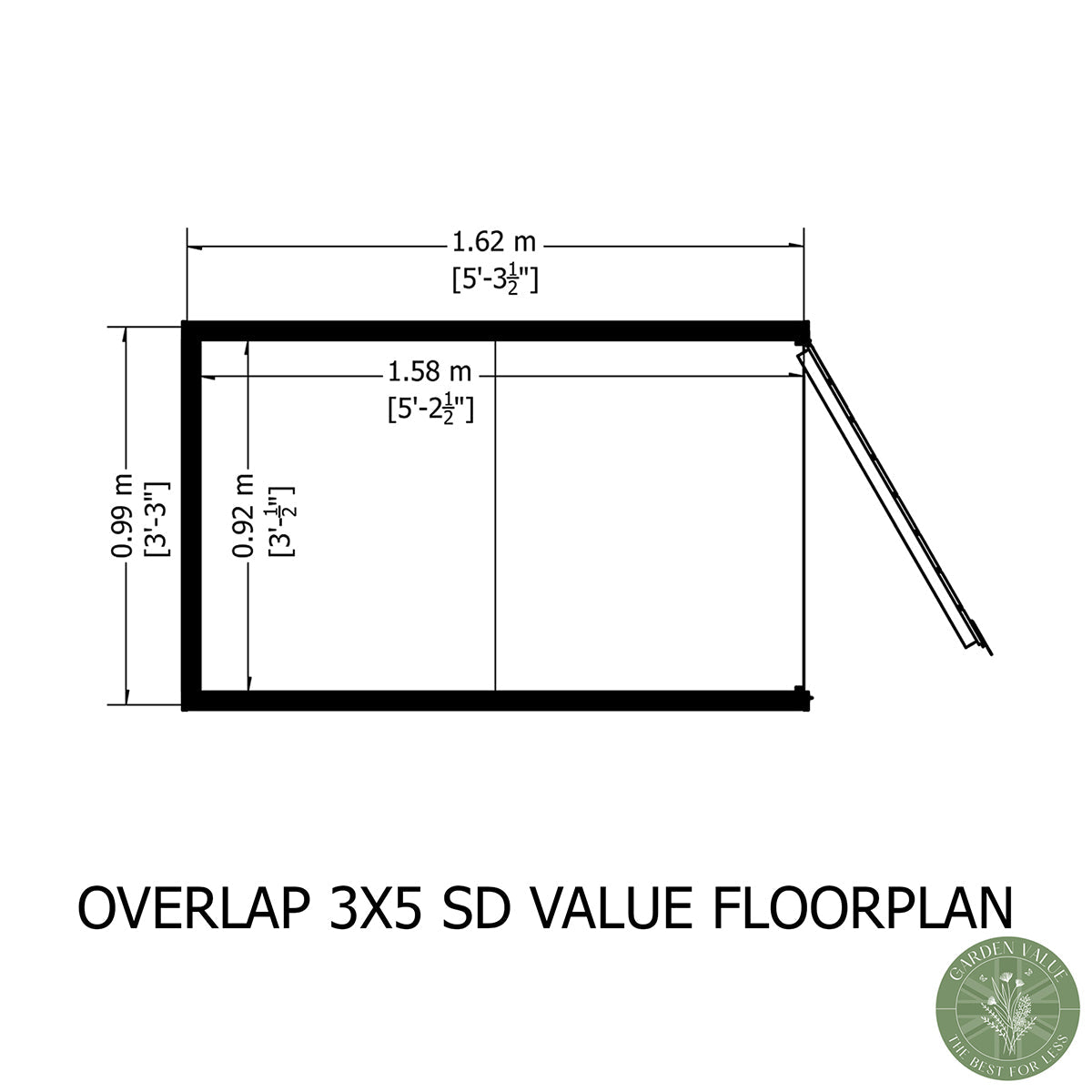 Shire Garden Value Overlap 3ft x 5ft Shed - Image 9