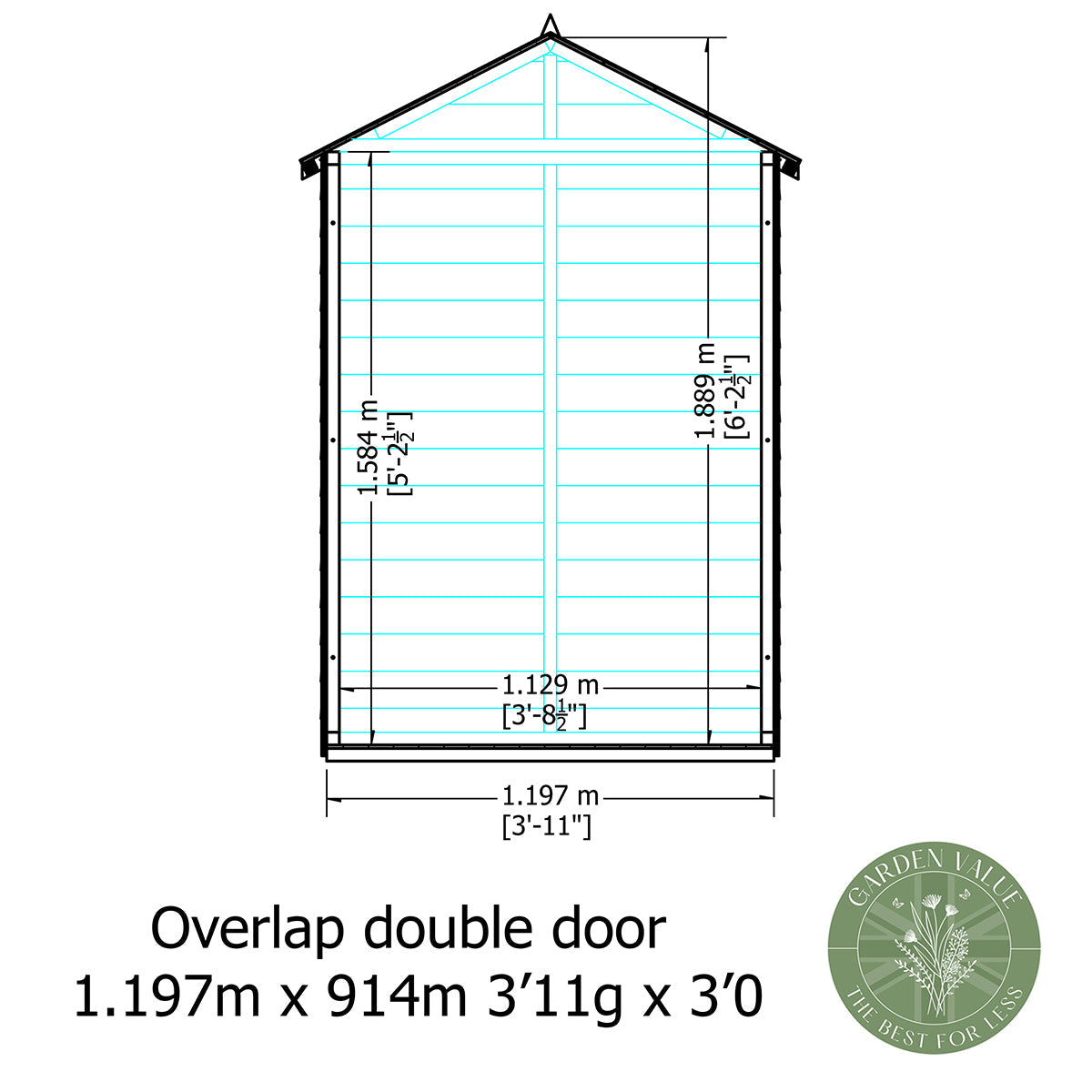 Shire Garden Value Overlap 4ft x 3ft Pressure Treated Shed - Image 11