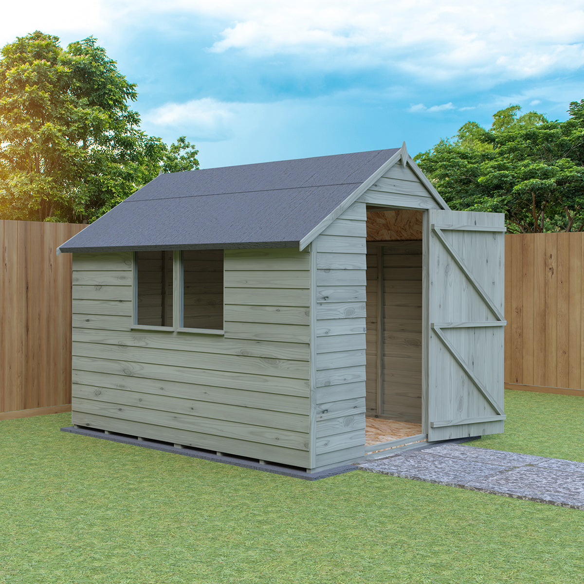 Shire Garden Value Overlap 8ft x 6ft Pressure Treated Shed with window - Image 6