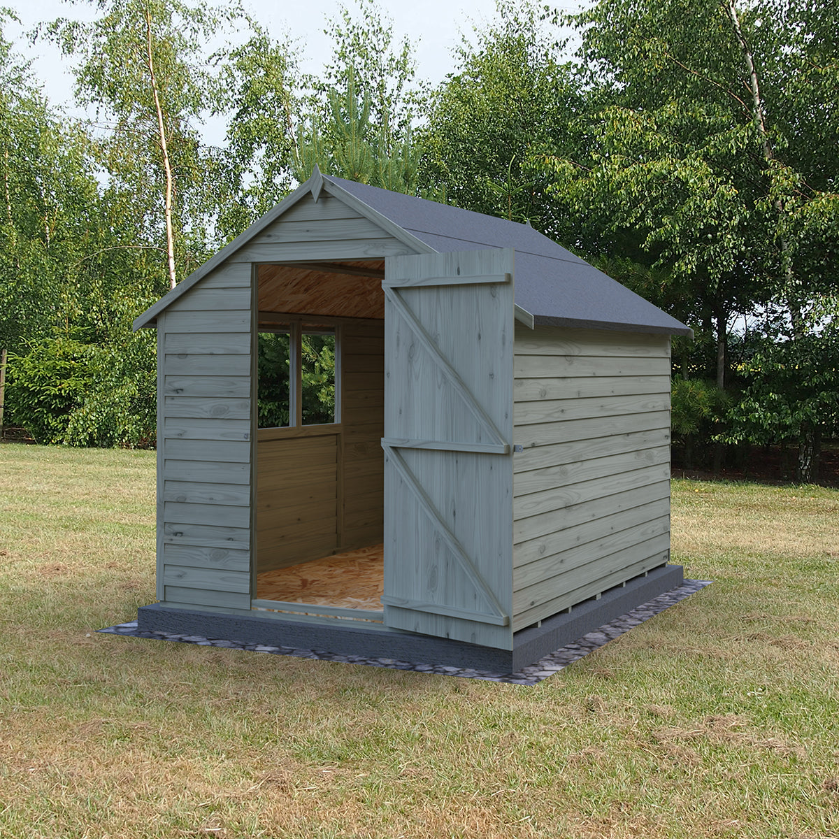 Shire Garden Value Overlap 8ft x 6ft Pressure Treated Shed with window - Image 3