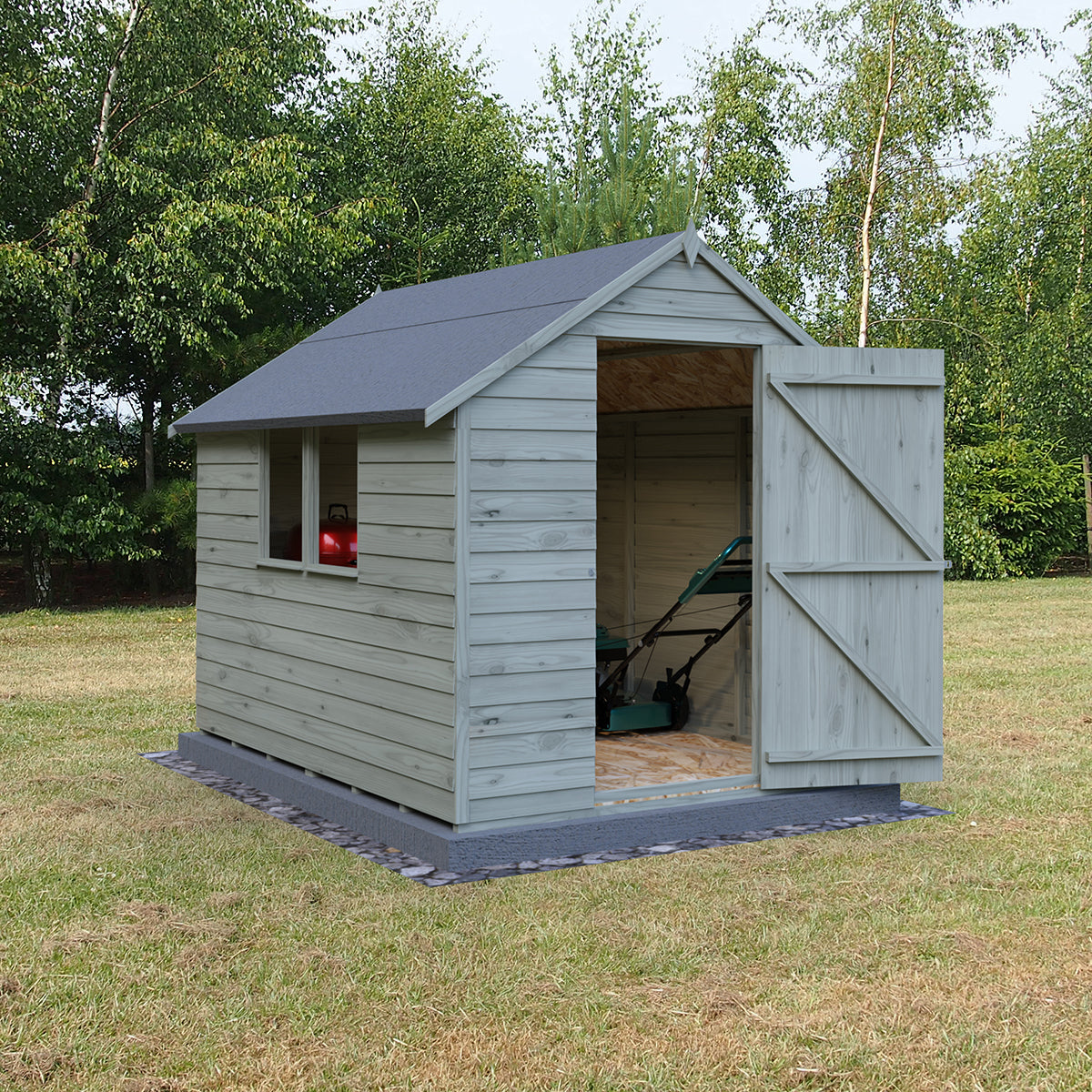 Shire Garden Value Overlap 8ft x 6ft Pressure Treated Shed with window - Image 2