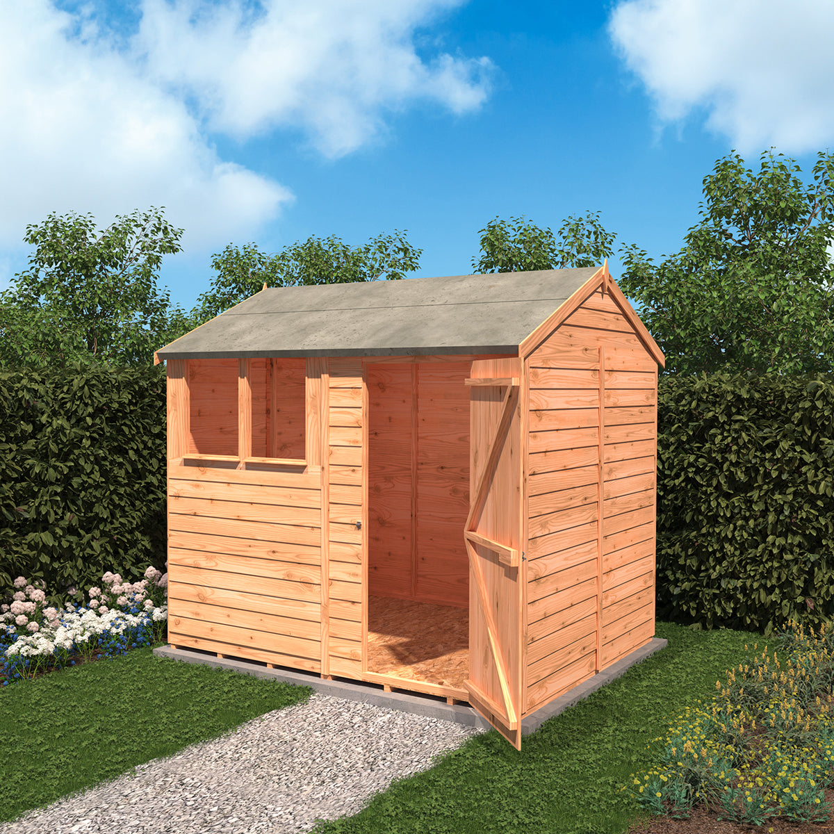 Shire Garden Value Overlap 6ft x 8ft Reverse Apex Shed - Image 2