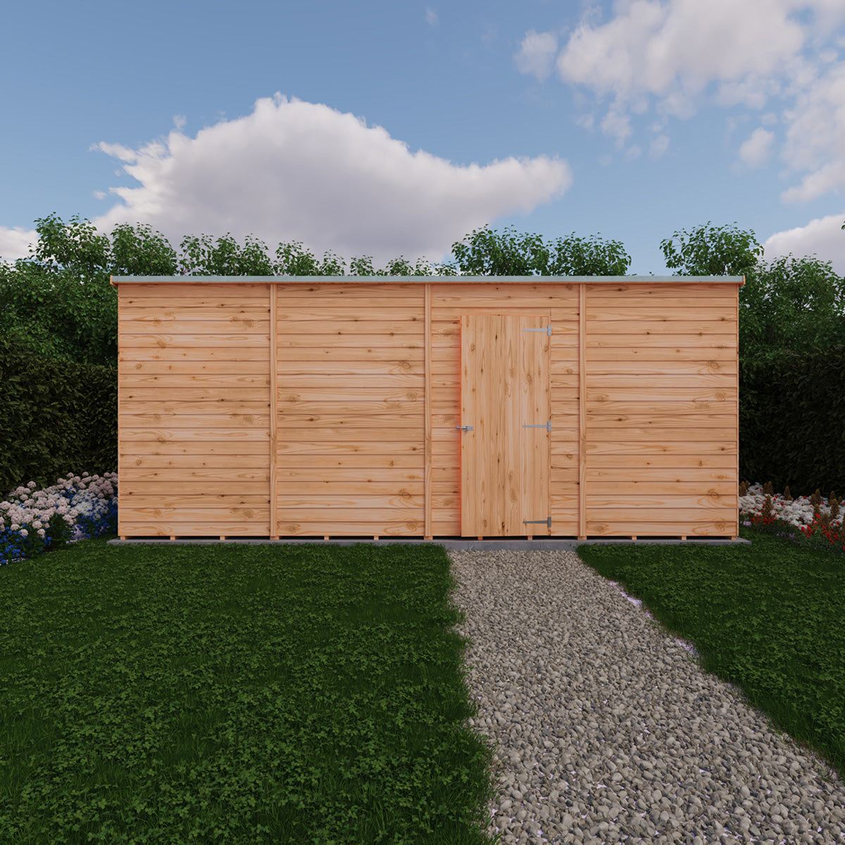 Shire NEW Garden Value 16ft x 6ft Overlap Pent Shed - Image 4