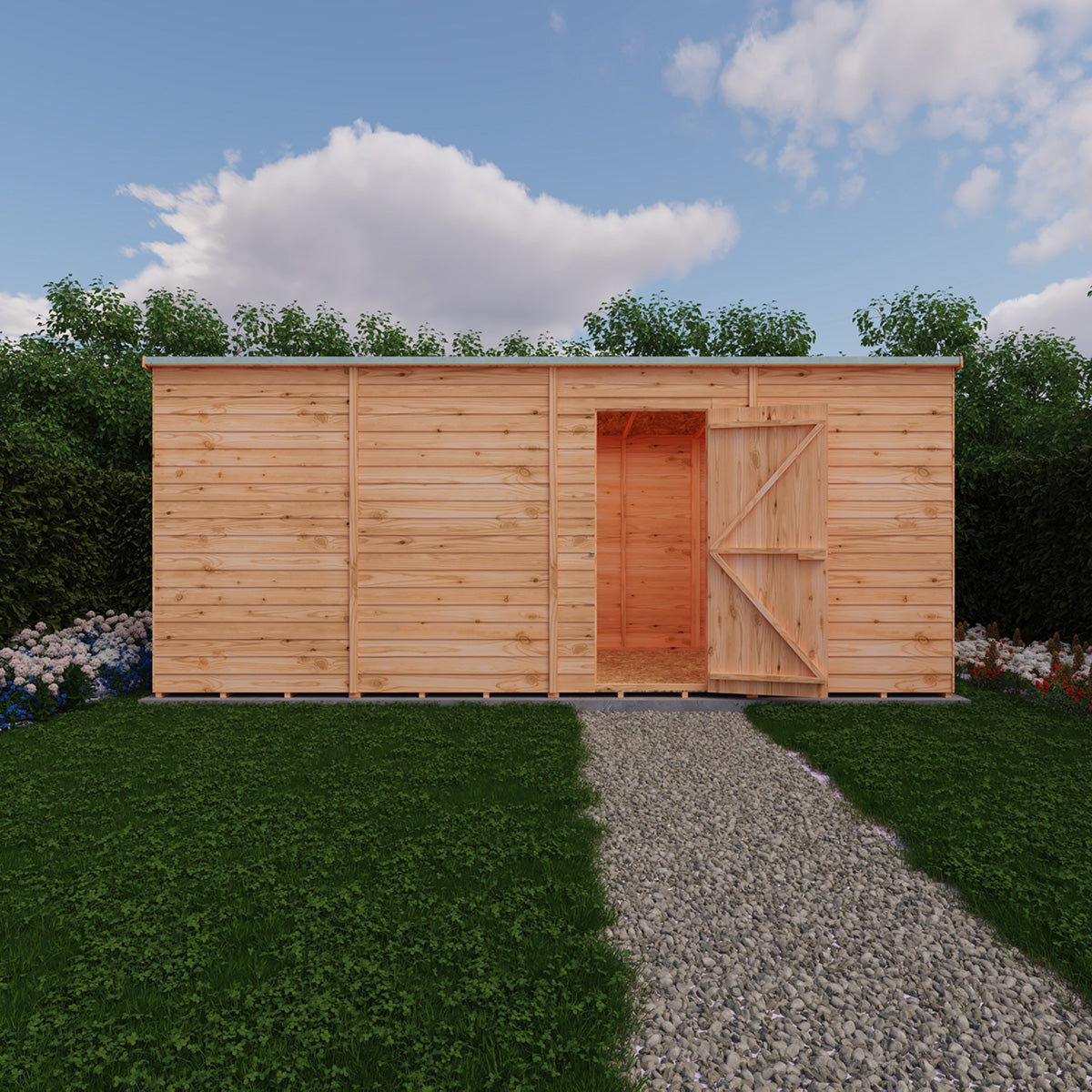 Shire NEW Garden Value 16ft x 6ft Overlap Pent Shed - Image 6