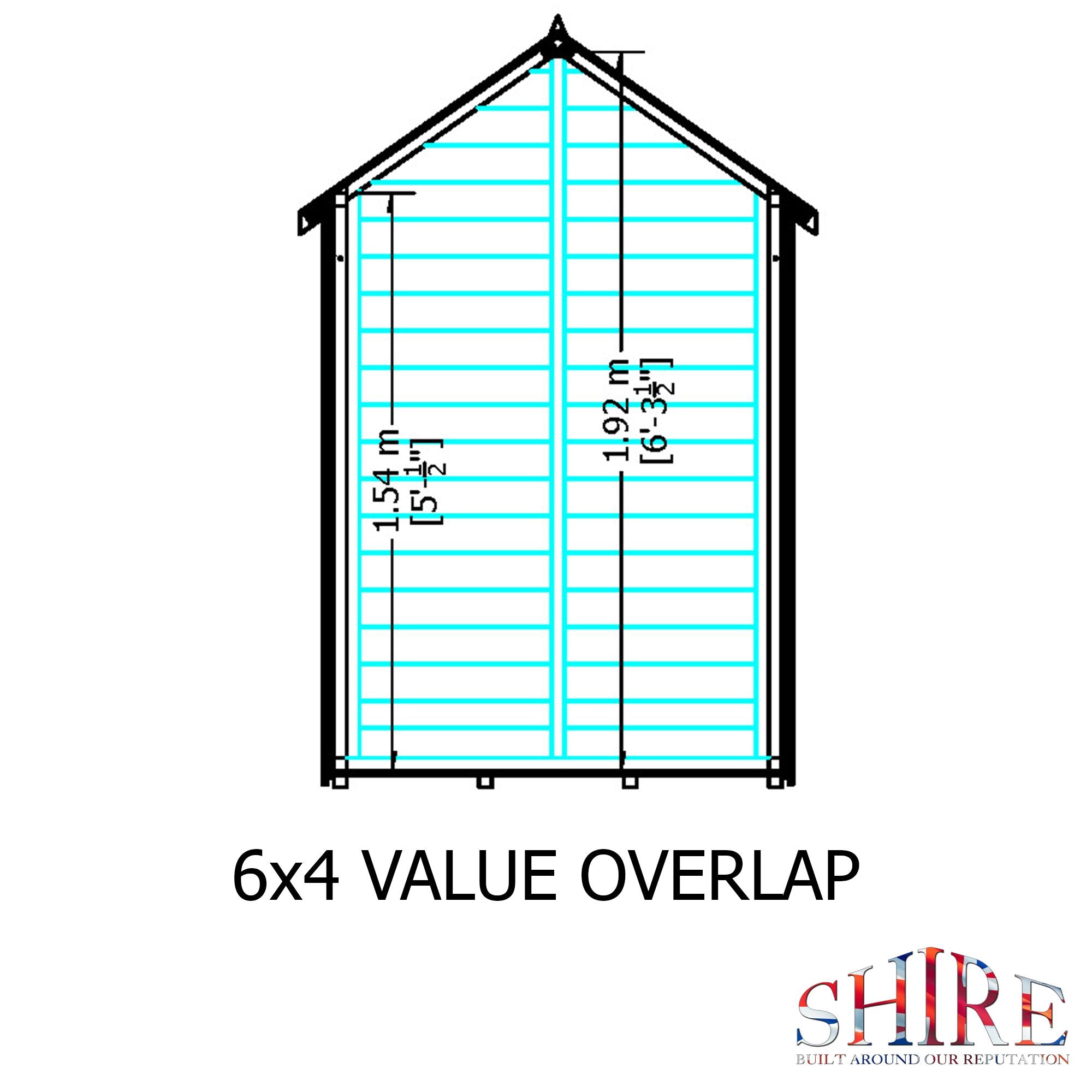 Shire Value Overlap 6ft x 4ft Shed - Windowless - Image 6