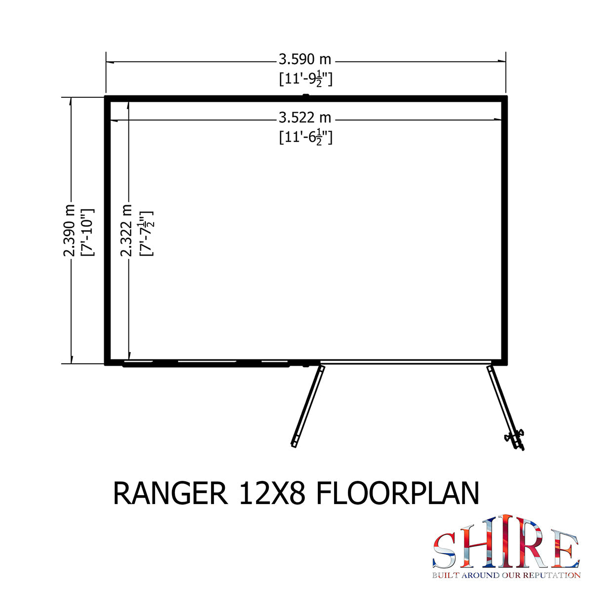 Shire Ranger 12ft x 8ft Pent Shiplap Shed - Image 11