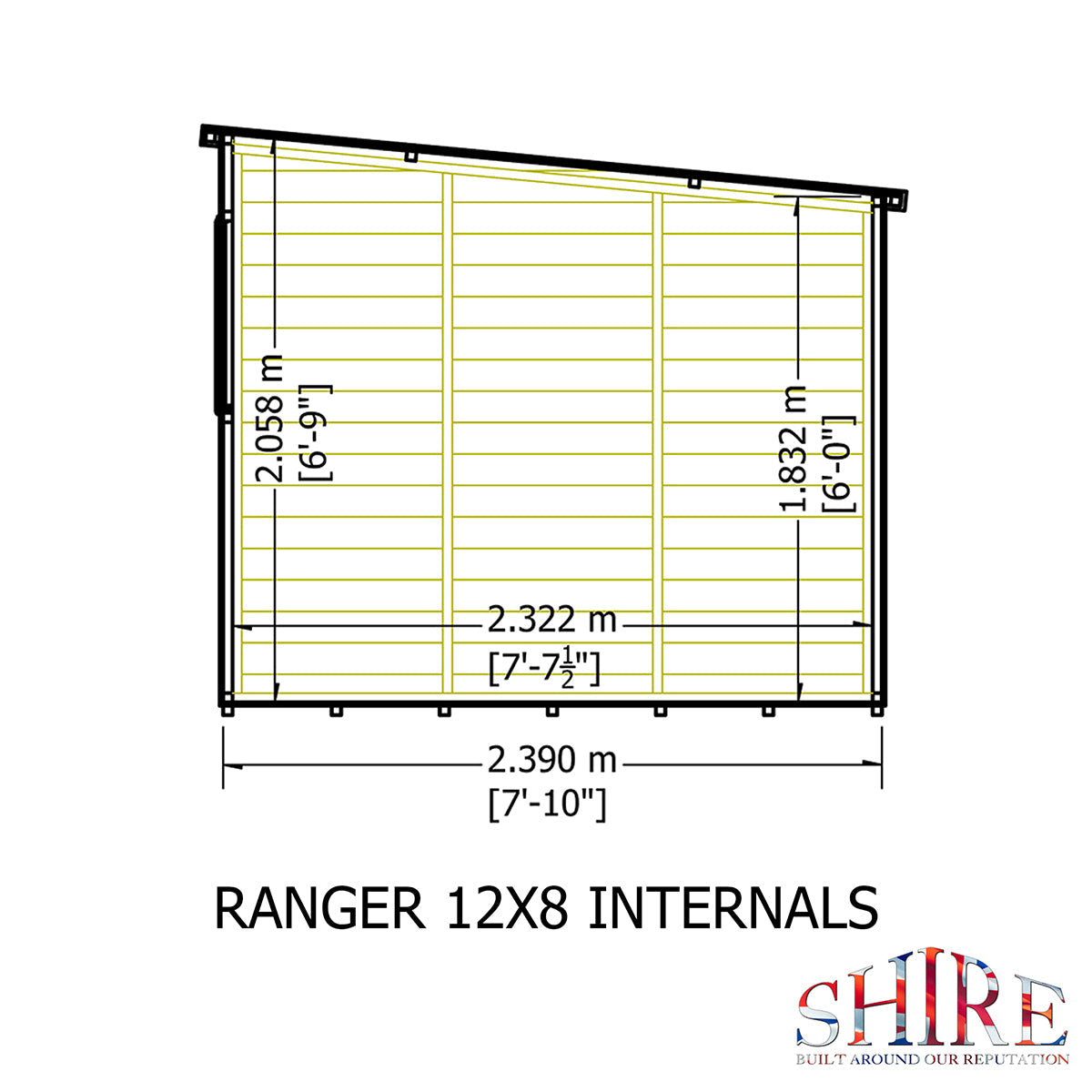Shire Ranger 12ft x 8ft Pent Shiplap Shed - Image 10