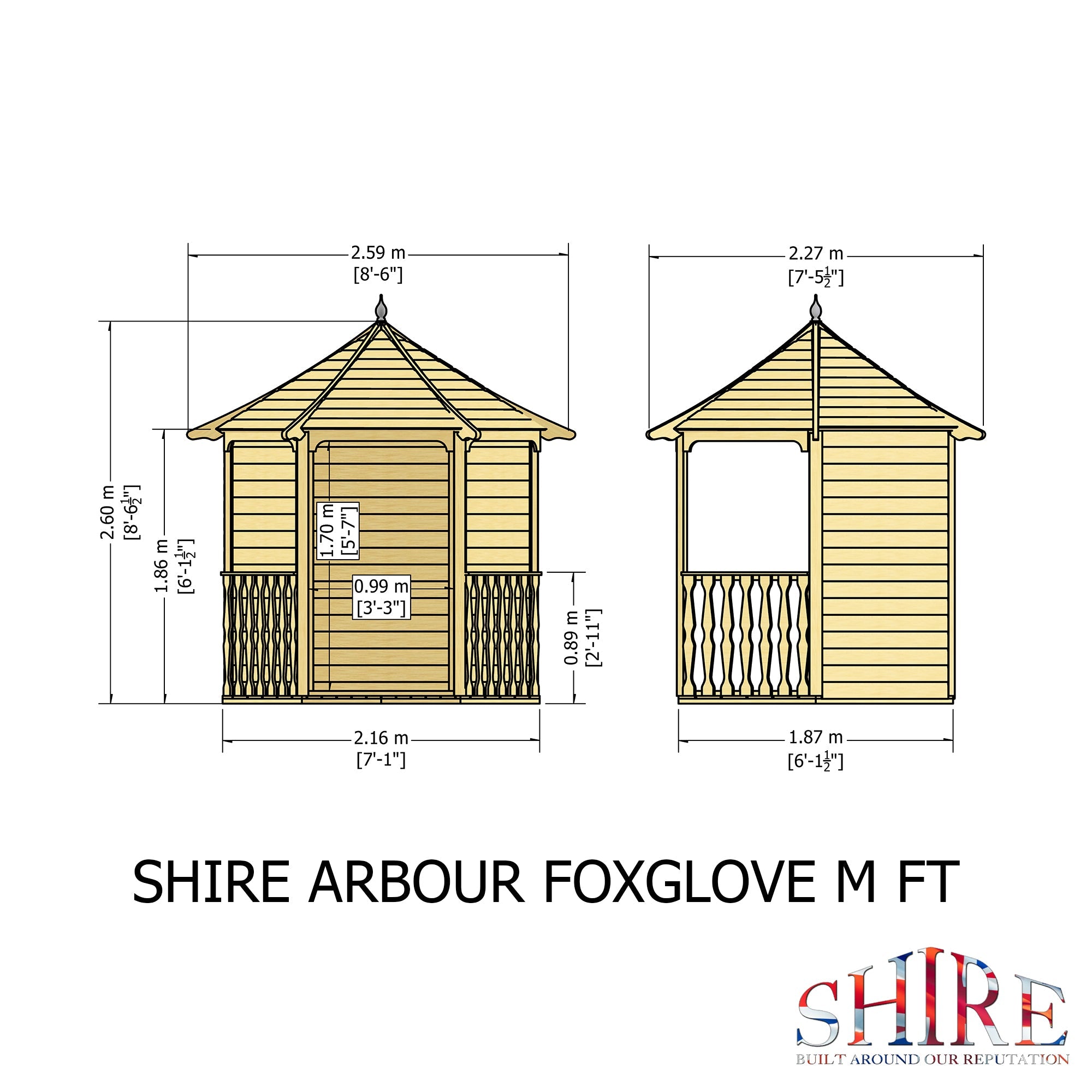 Shire 6ft x 7ft Summerhouse Arbour - Image 8