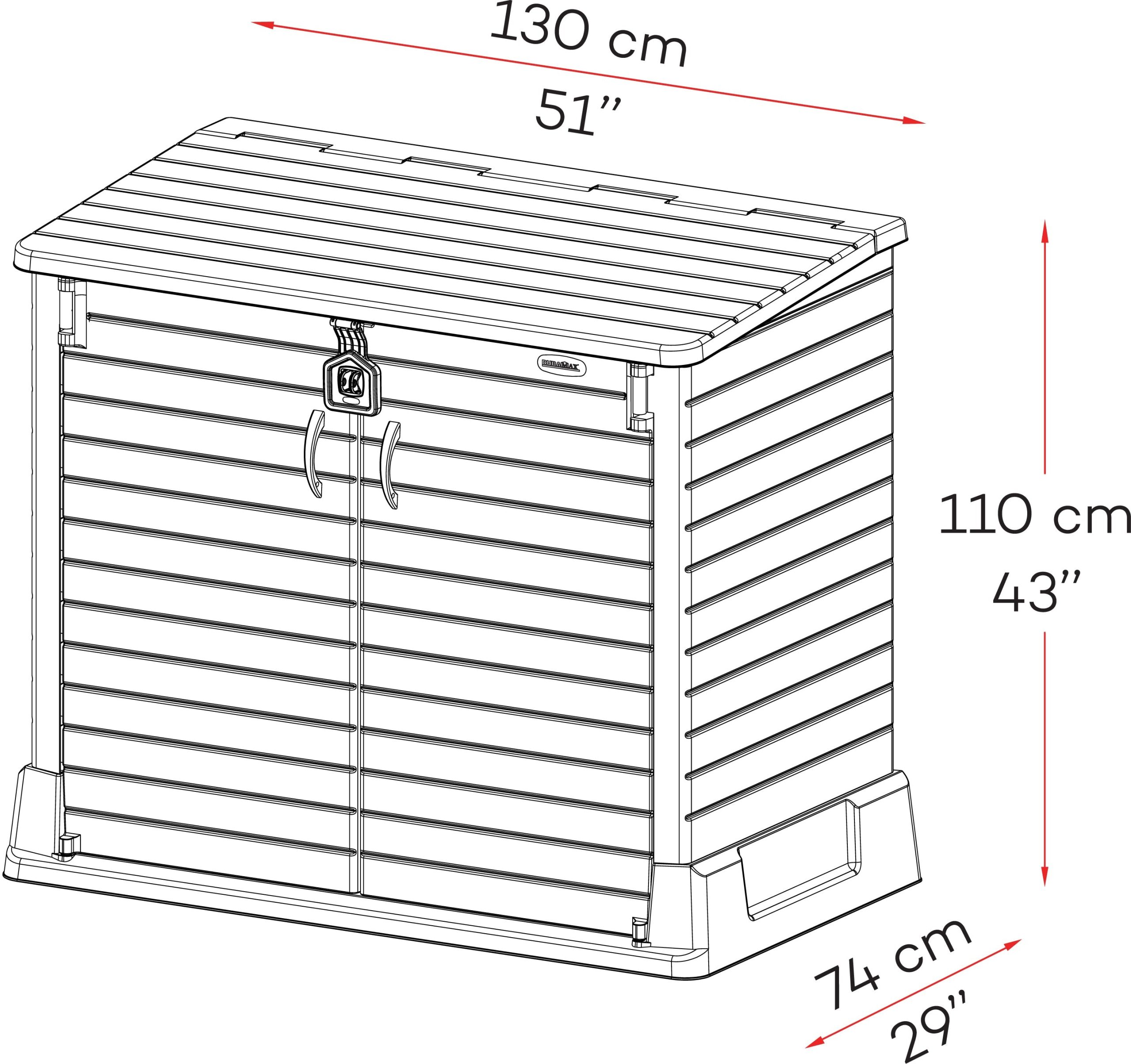 Duramax StoreAway Cedargrain Plastic Garden Storage Box - 850L - Grey - Image 8