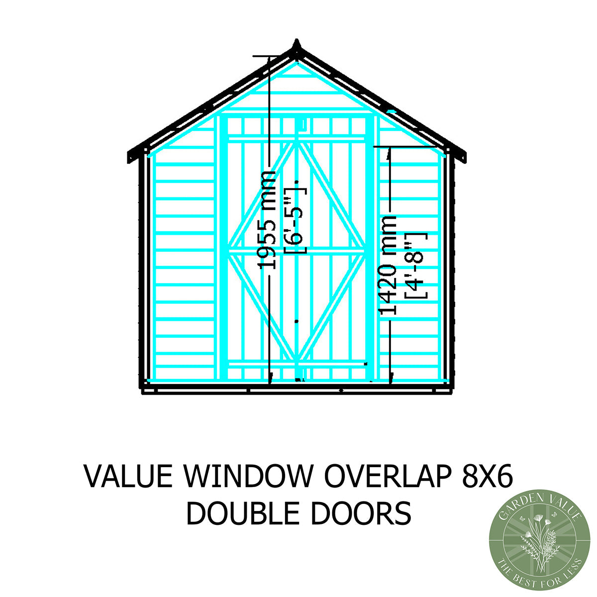Shire Garden Value Overlap 8ft x 6ft Shed with Window - Image 9
