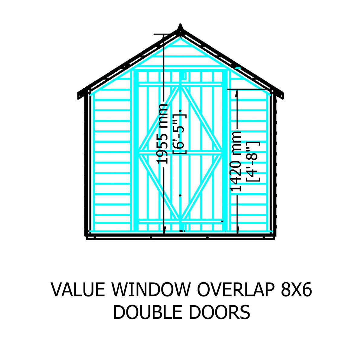 Shire Garden Value Overlap 8ft x 6ft Pressure Treated Shed with window - Image 9