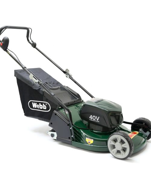 Webb 43cm (17") Cordless 40V Rear Roller Rotary Lawnmower (1 x 4AH Batteries & Charger)