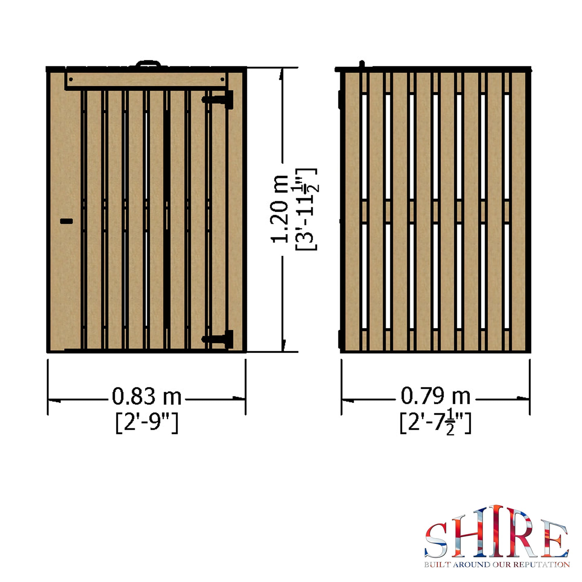 Shire Single 3ft x 3ft Wheelie Bin Store - Image 6