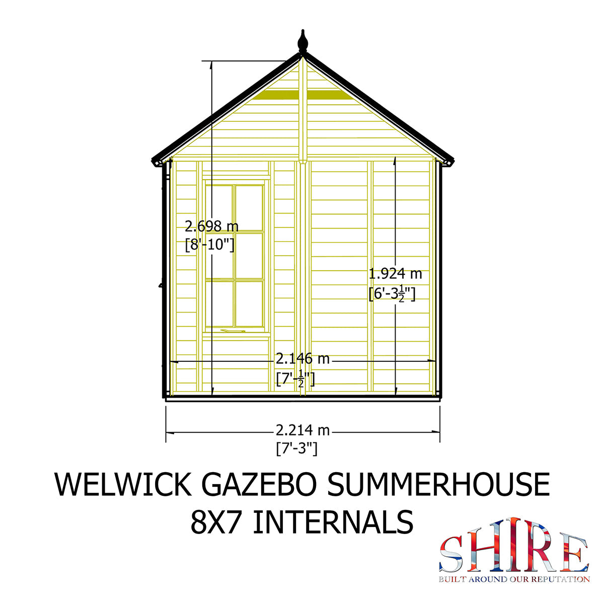 Shire Welwick 8ft x 7ft Summerhouse - Image 8
