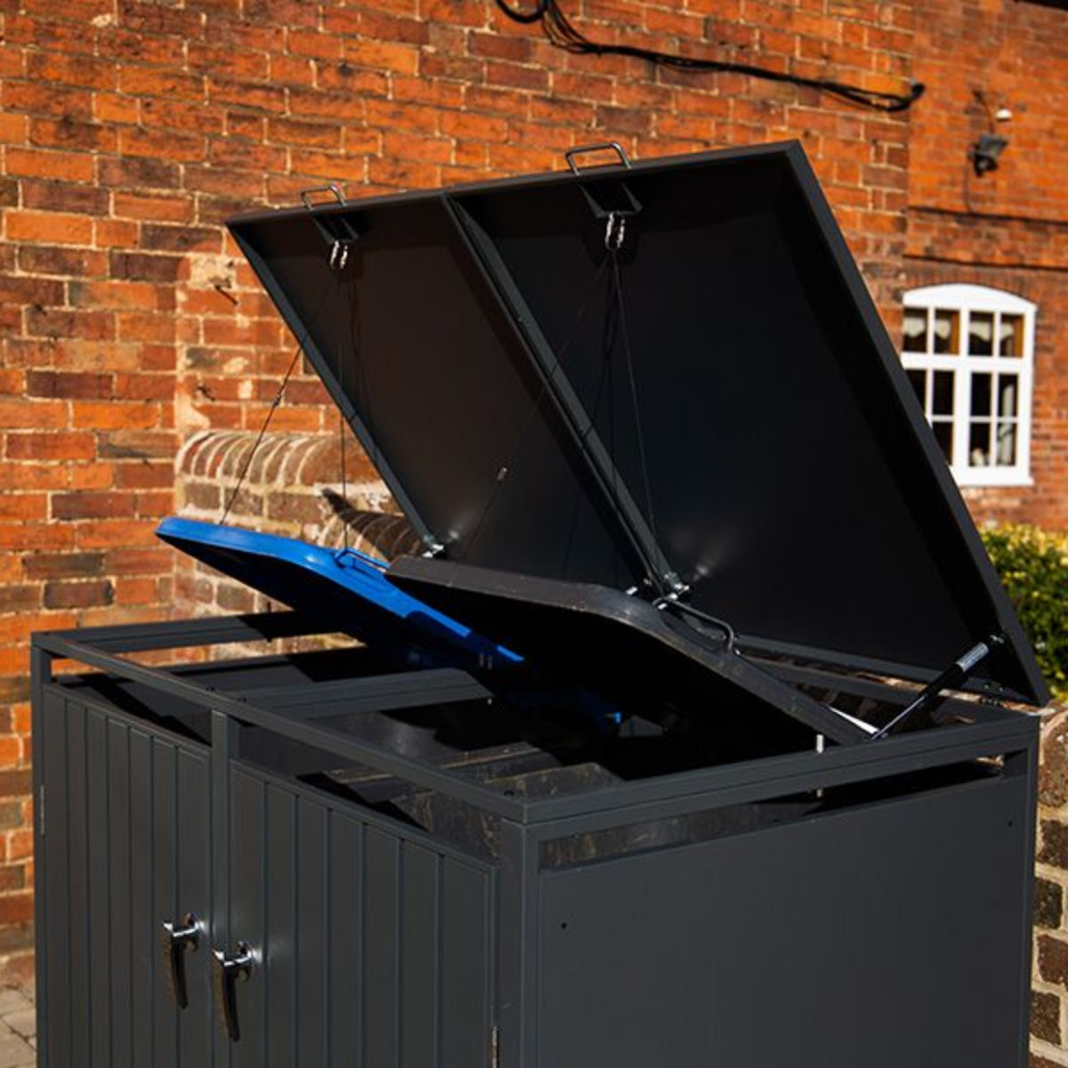 Anthracite Grey Wheelie Bin Storage - Double Bin Store - Image 4