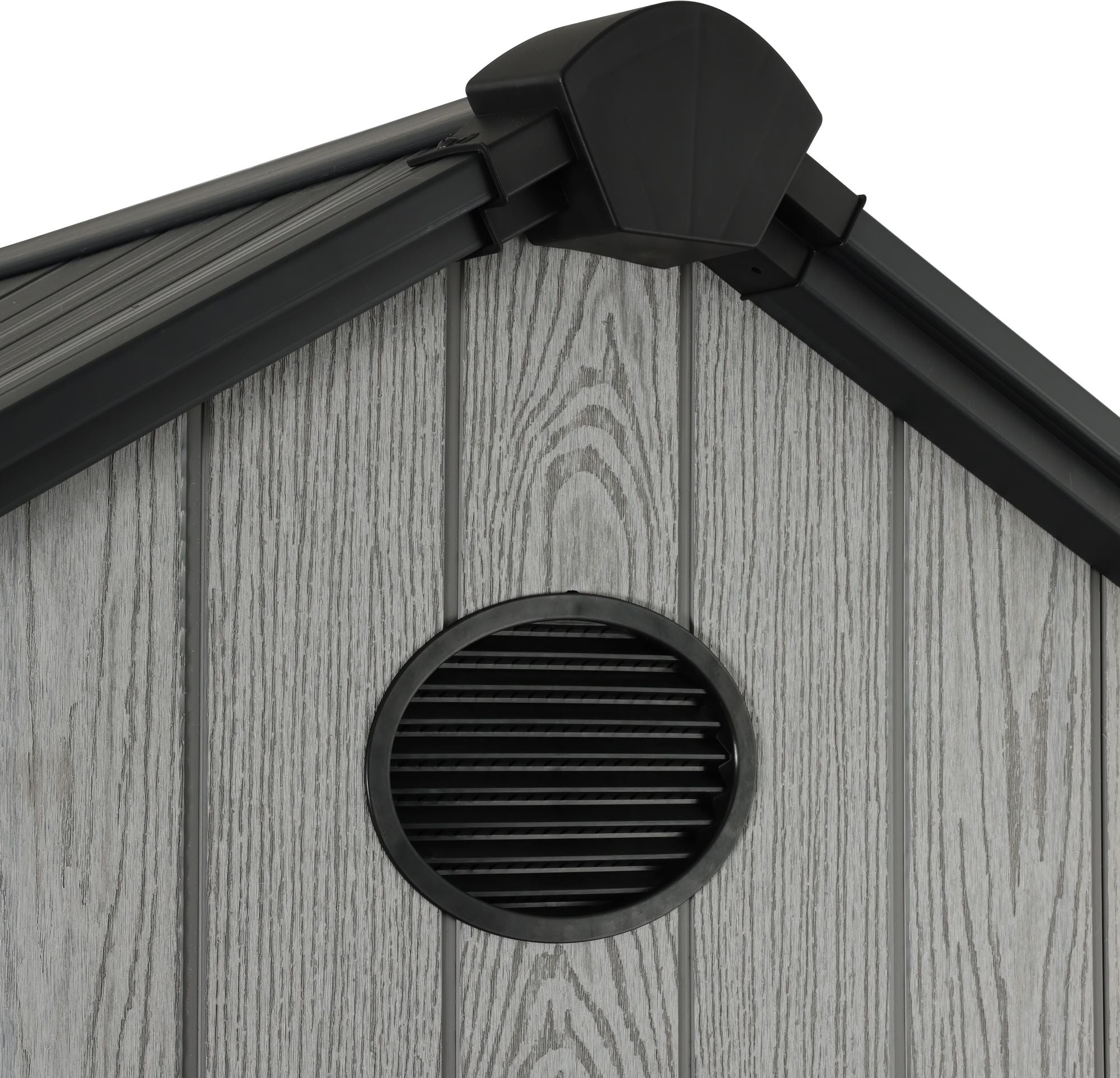 Pro Grade 6ft x 12ft Premium Plastic Double Door Garden Shed - Grey Wood Touch Texture - Image 5