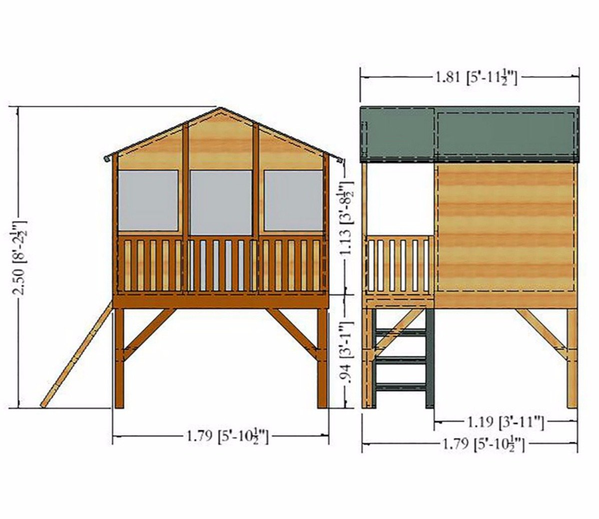 Shire 6ft x 6ft Stork Playhouse with Platform - Image 4