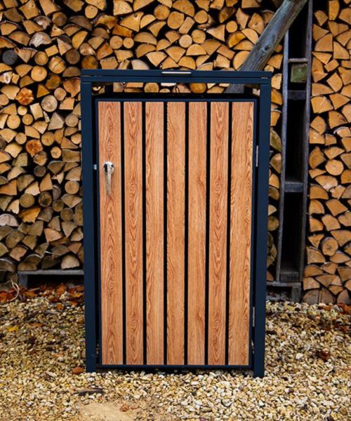 Wood Effect Wheelie Bin Storage - Single Bin Store