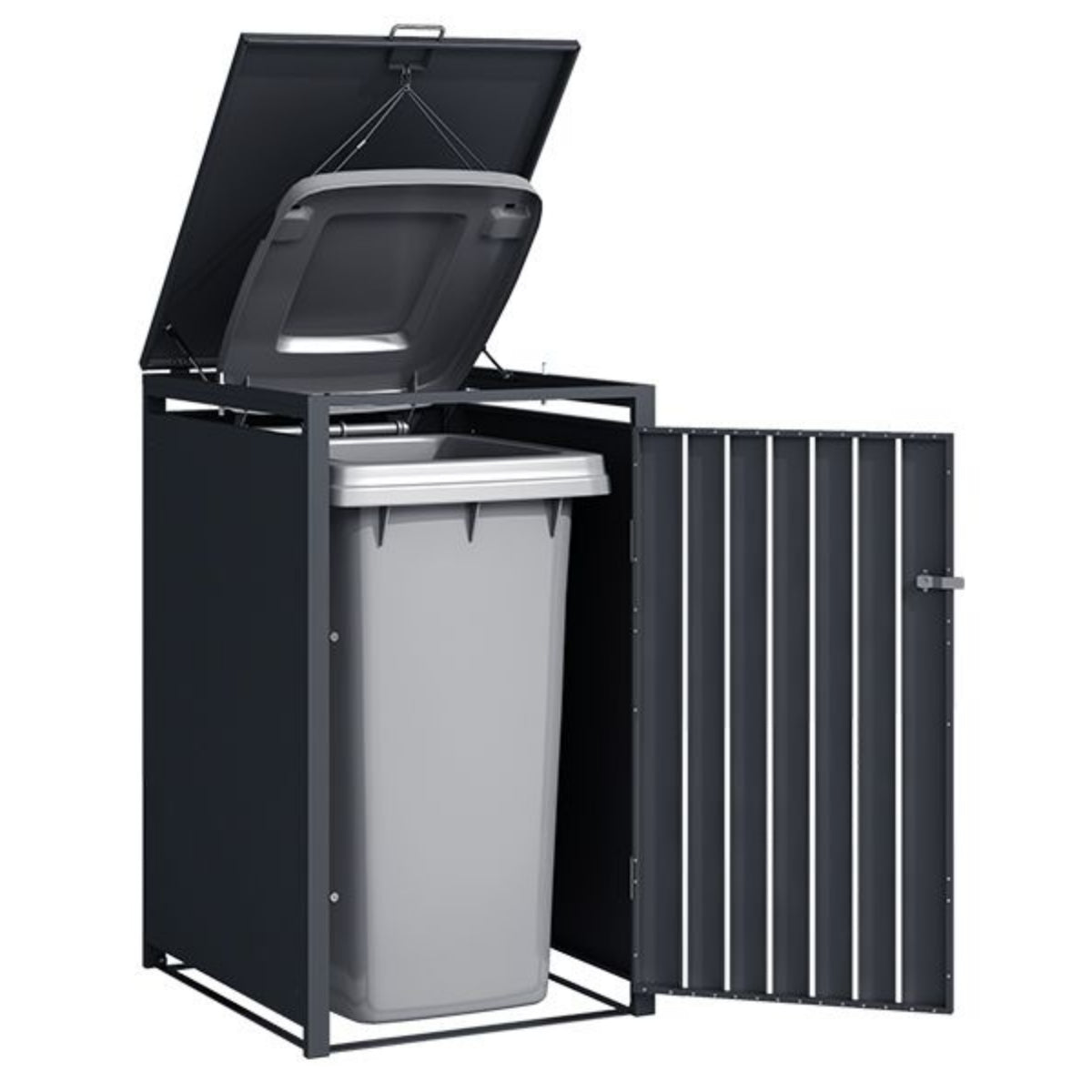 Anthracite Grey Wheelie Bin Storage - Single Bin Store - Image 3